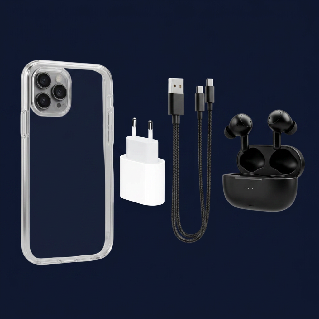 Capinhas, carregadores, cabos e fones disponíveis na Help Cell
